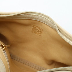 LOEWE Anagram Shoulder Bag Suede Leather Beige Ivory