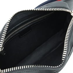 GUCCI GG Supreme Web Line Waist Bag, Body Belt PVC, Leather, Dark Gray, Black, 474293