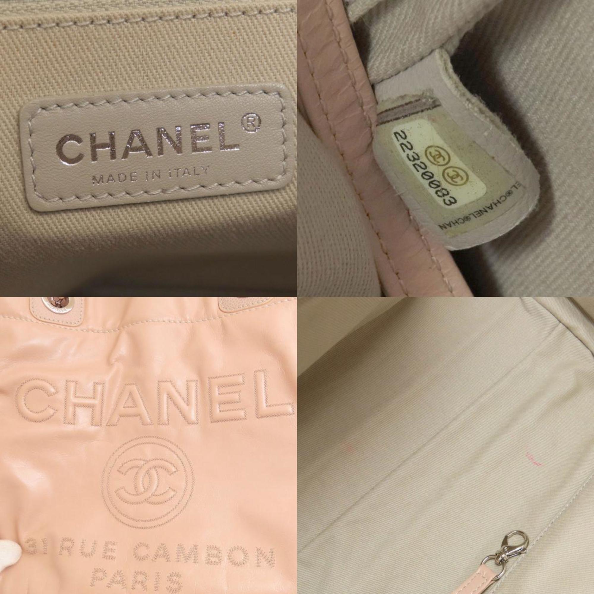 Chanel Deauville MM Tote Bag Calfskin Women's