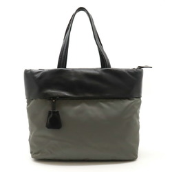 PRADA Prada Tote Bag Nylon Nappa Leather Bicolor NERO Black Grey 1BG047