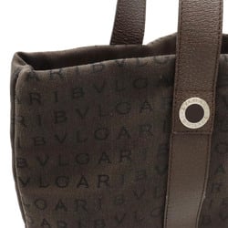 BVLGARI Bvlgari Mania Tote Bag Shoulder Canvas Leather Dark Brown 22281