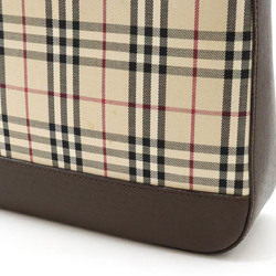 BURBERRY Nova Check Shoulder Bag Canvas Leather Beige Dark Brown