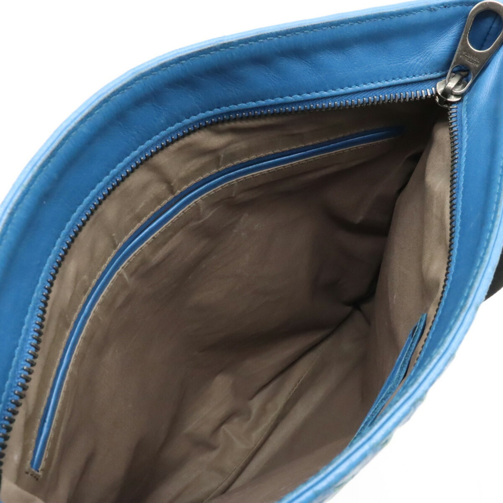 BOTTEGA VENETA Bottega Veneta Intrecciato Shoulder Bag Leather Blue 276357