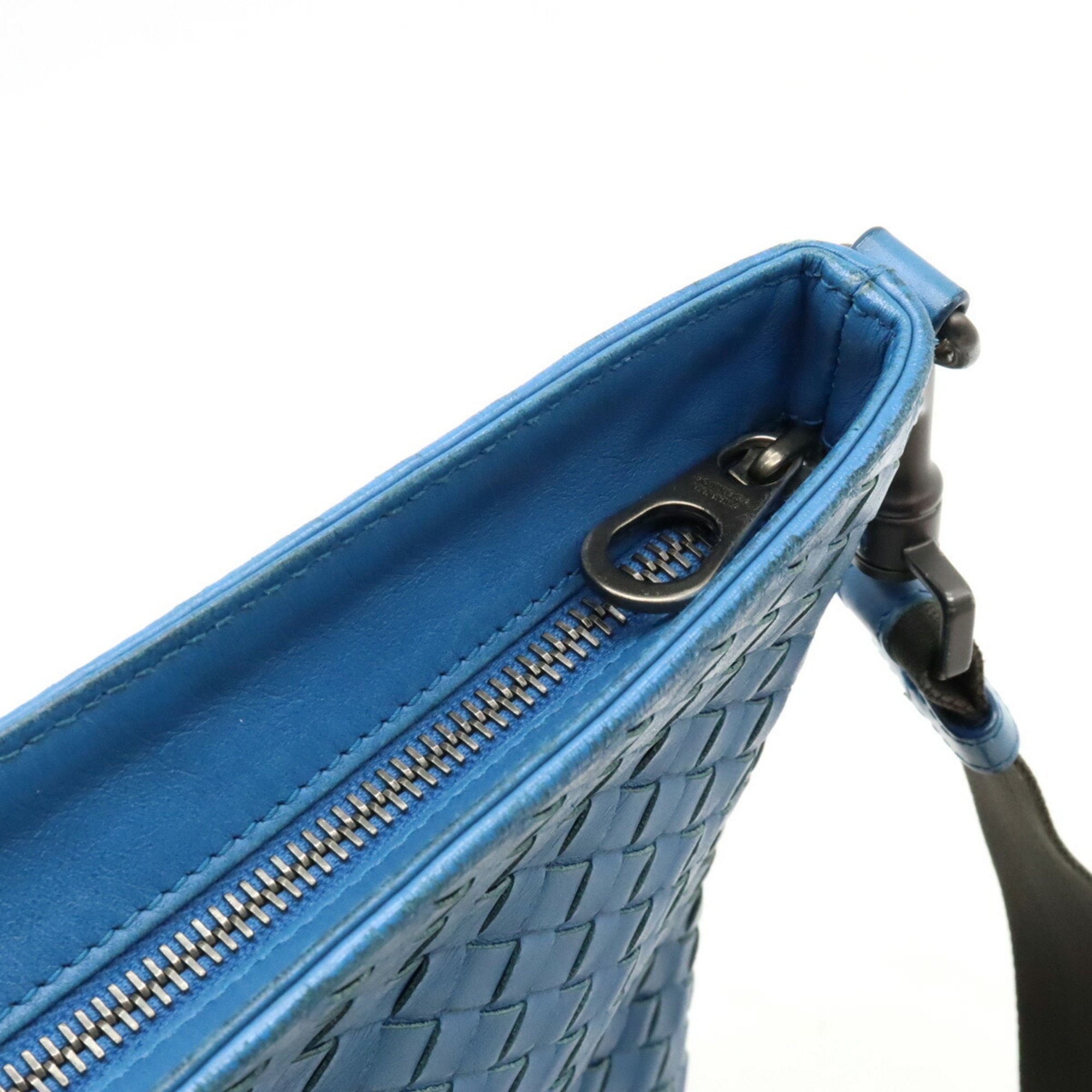 BOTTEGA VENETA Bottega Veneta Intrecciato Shoulder Bag Leather Blue 276357