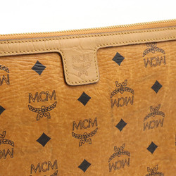 MCM Glam Shoulder Bag PVC Leather Cognac Camel