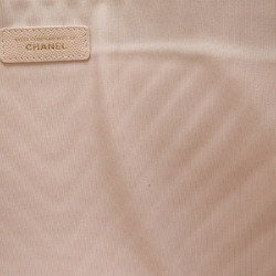 CHANEL Chevron V-stitch Coco Mark Clutch Bag Second Caviar Skin Leather Baby Pink A69251