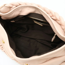 Miu Miu Miu Matelasse Handbag Shoulder Bag Gathered Leather Light Pink RR1300