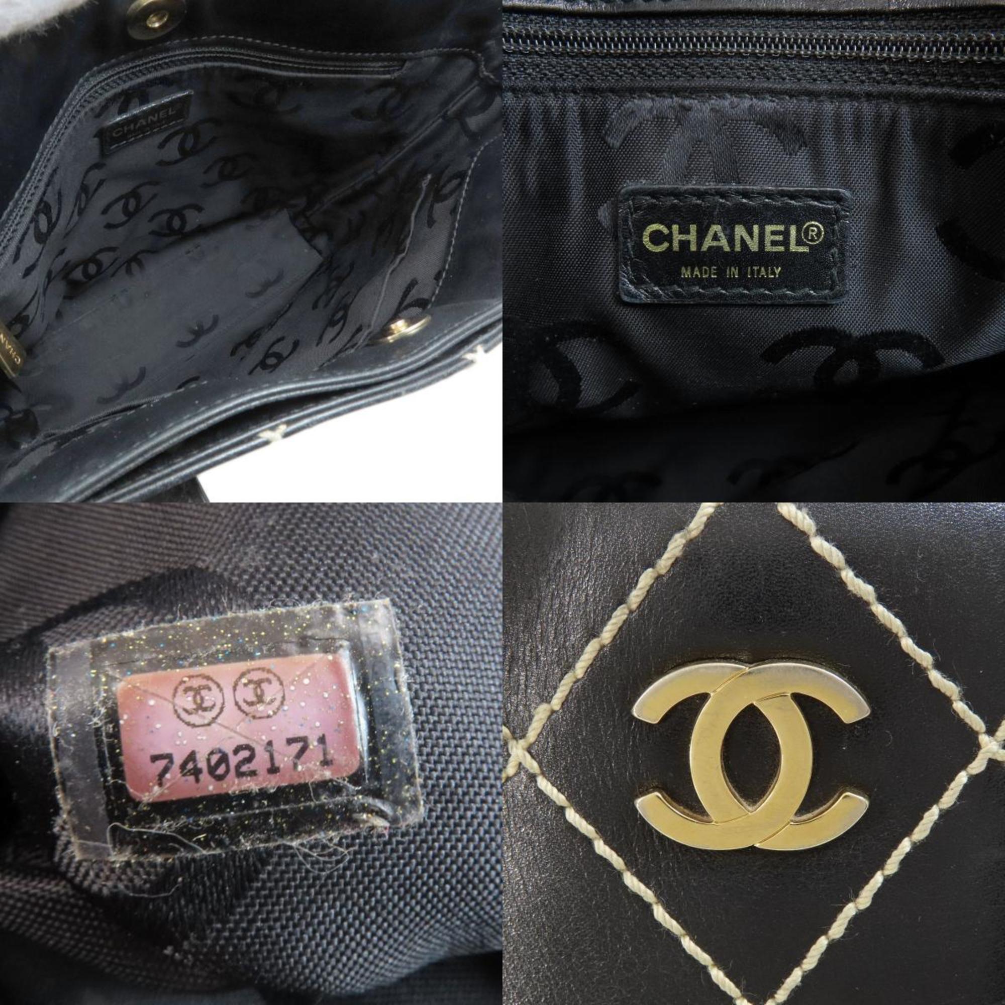 Chanel Wild Stitch Handbag Calfskin Women's