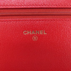 Chanel Chain Wallet Coco Mark Long Calfskin Women's