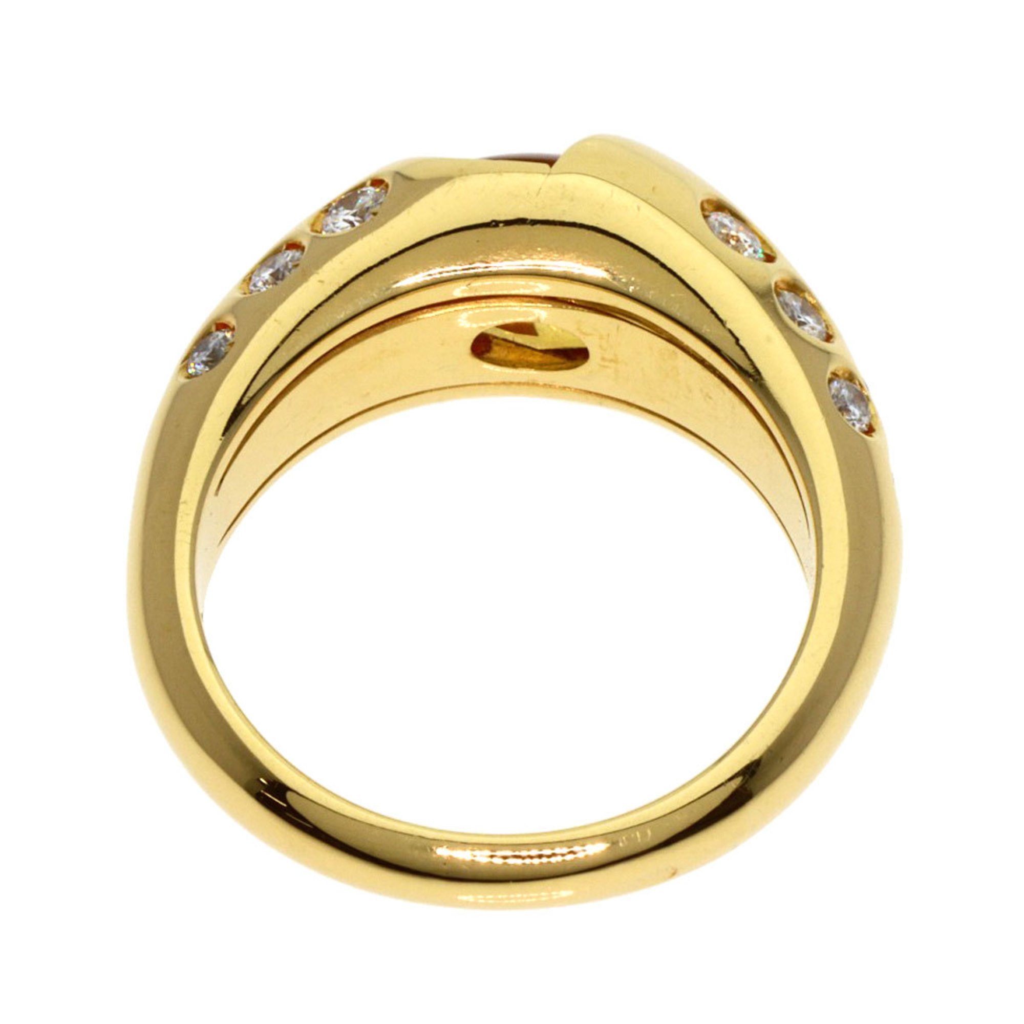 Chaumet citrine diamond ring, 18K yellow gold for women