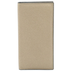 valextra Valextra Vertical 12 Cards Bi-fold Long Wallet Leather Sand Beige
