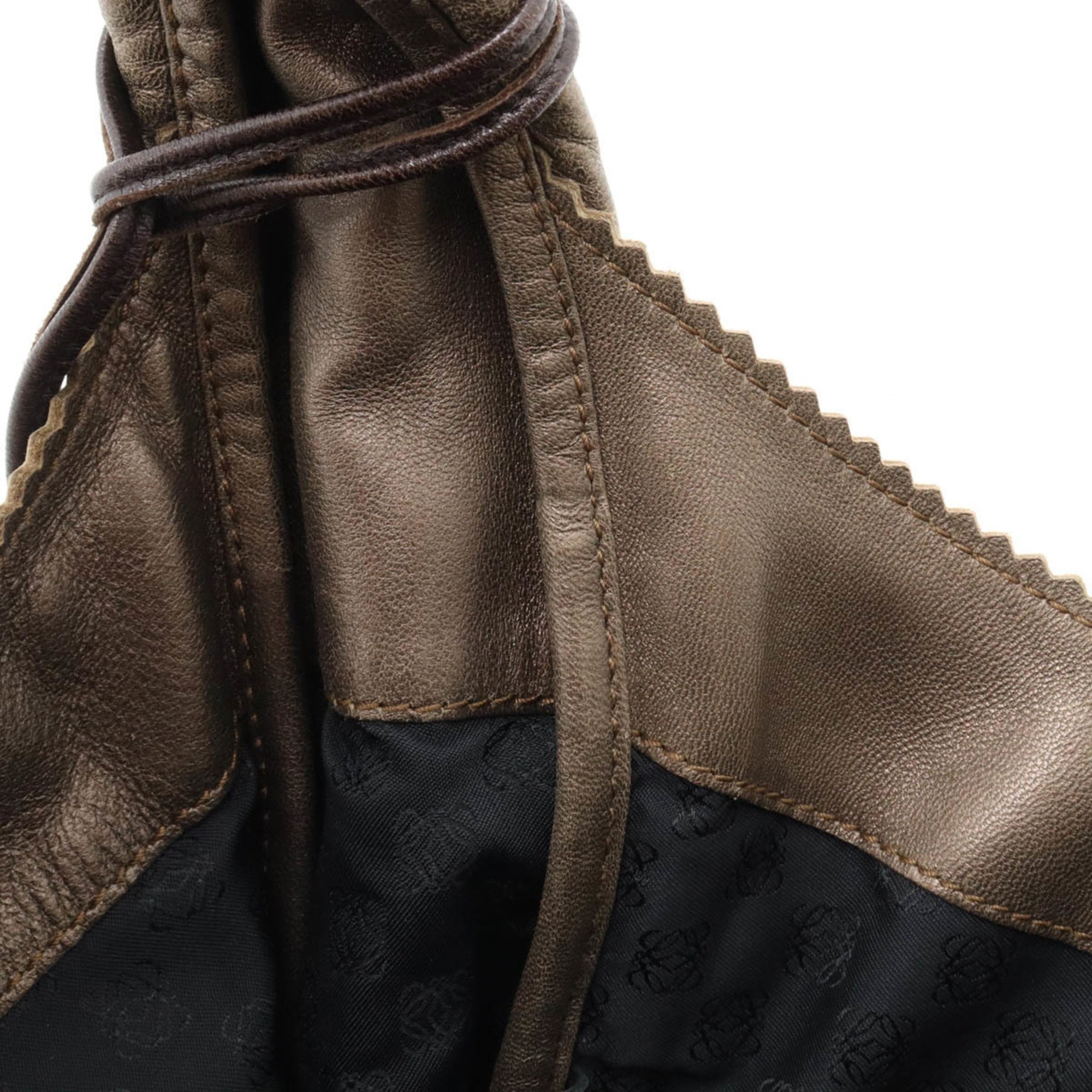 LOEWE Viento 30 Anagram Shoulder Bag Charm Nappa Leather Bronze Metallic