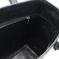CHANEL Chocolate Bar Coco Mark Tote Bag Handbag Patent Leather Black A20131