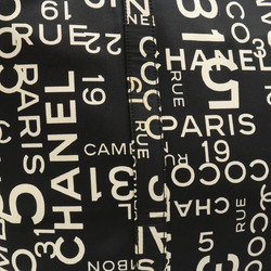 CHANEL Chanel By Sea Line Tote Bag Large Shoulder Plastic Chain Canvas Black Ivory