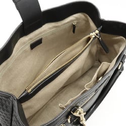 GUCCI Micro Guccissima Tote Bag Handbag Shoulder Leather Black 510291