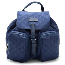 GUCCI GG nylon backpack, leather, navy blue, 406361