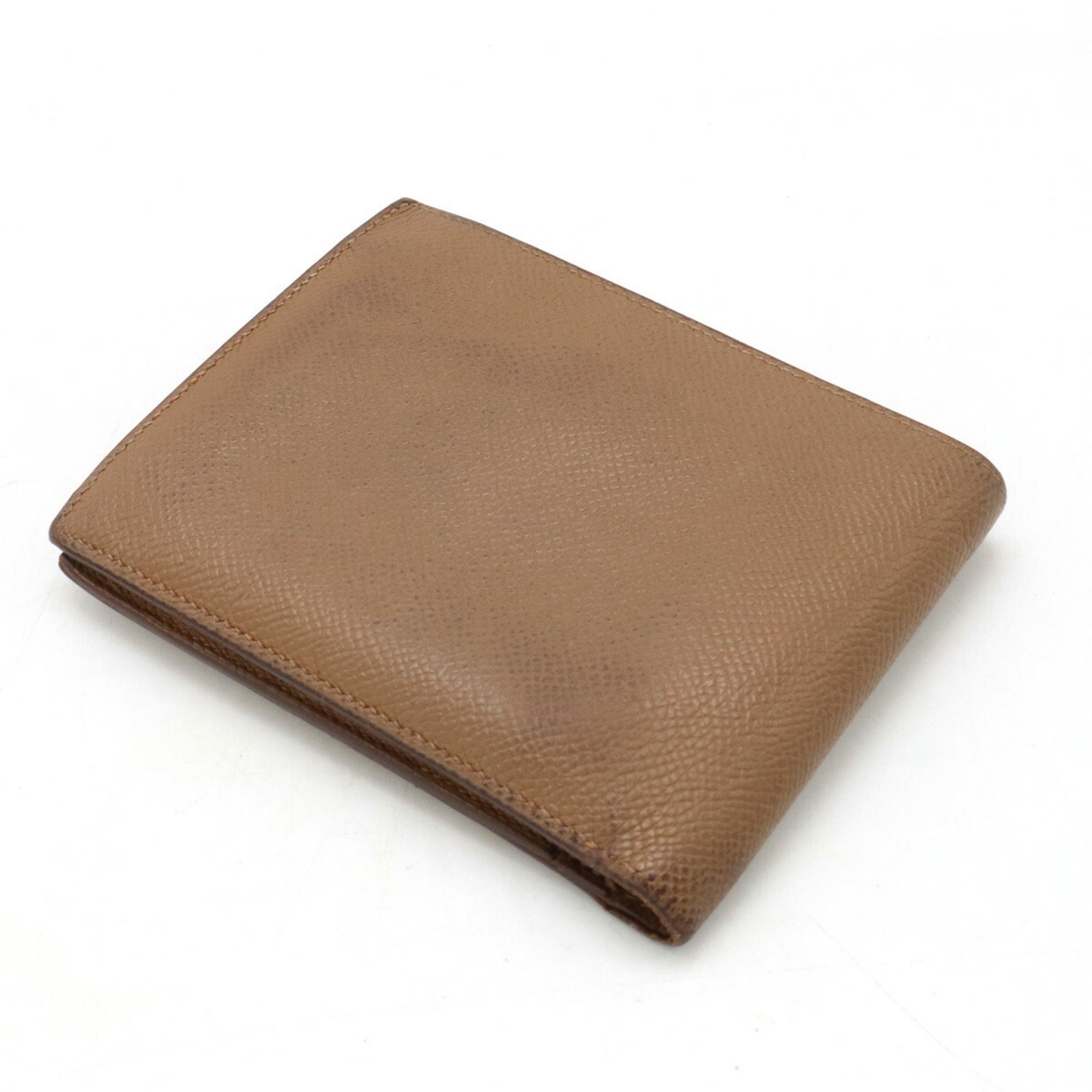 HERMES MC2 Galilei Bi-fold Wallet, Epsom Leather, Arzan, Brown, □Q Stamp