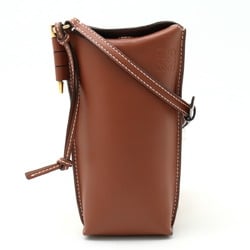 LOEWE Anagram Gate Pocket Shoulder Bag Pouch Pochette Soft Calf Leather Rust Brown C650Z42X34
