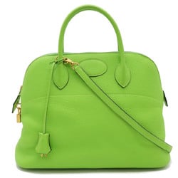 HERMES Bolide 35 handbag shoulder bag Togo leather apple green yellow □G stamp