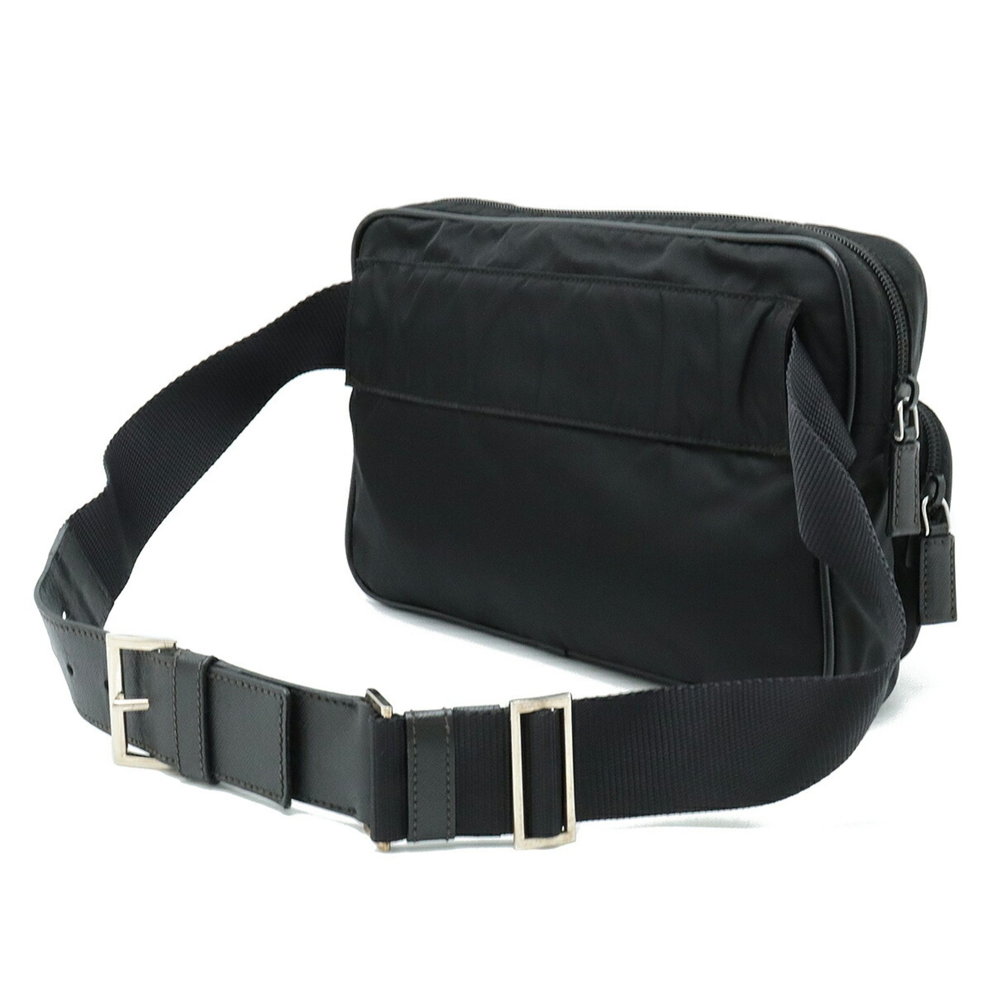 PRADA Prada Waist Bag Pouch Body Shoulder Nylon NERO Black VA0614