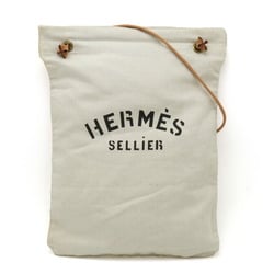 HERMES Hermes Sac Aline GM Shoulder Bag Toile Chevron Leather Natural Camel