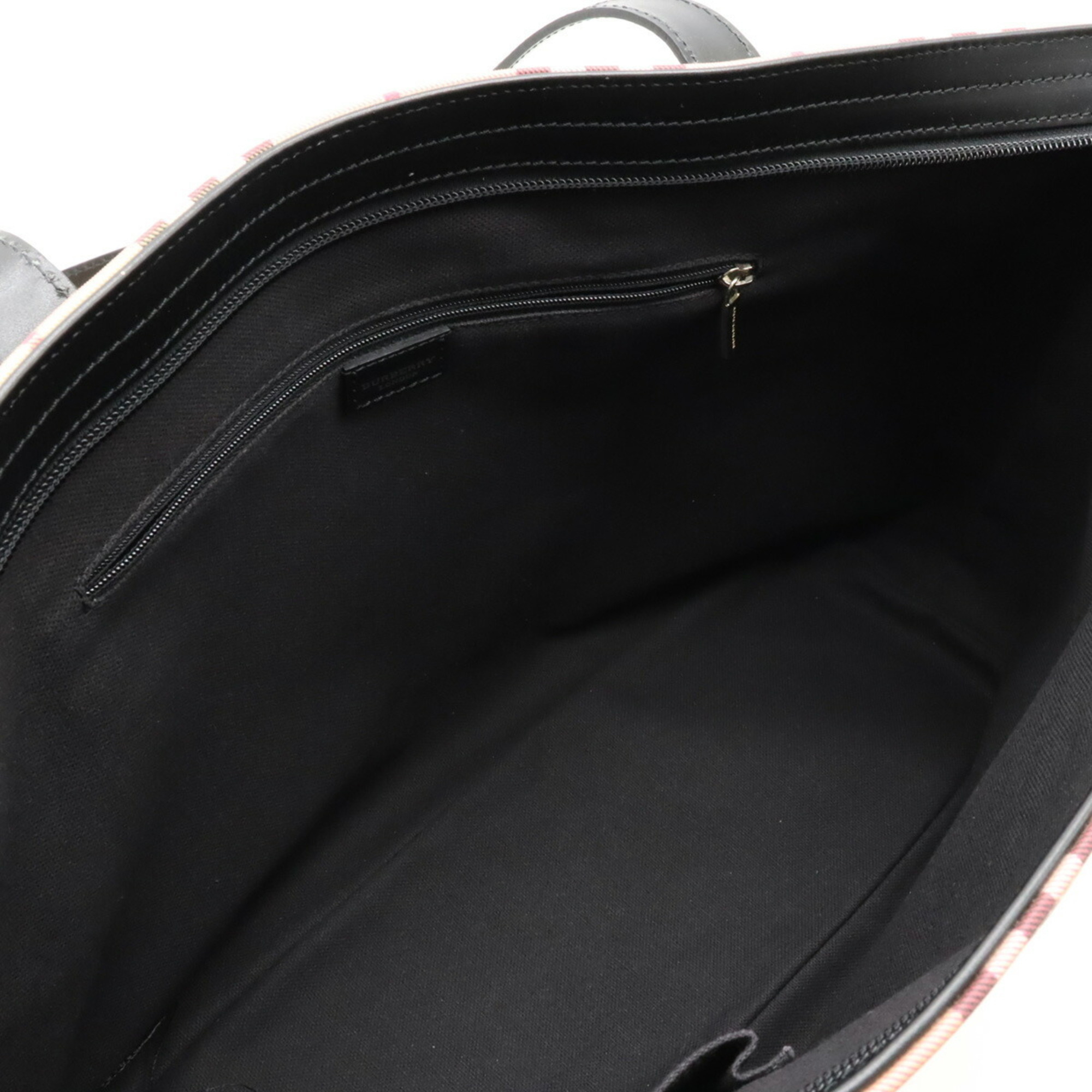 BURBERRY Nova Check Tote Bag Shoulder PVC Leather Beige Black