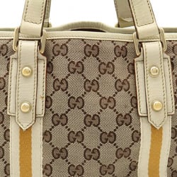 GUCCI Gucci GG Canvas Sherry Line Tote Bag Handbag Leather Beige Ivory Mustard 139261