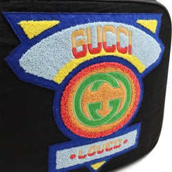GUCCI Terry Crosspatch Interlocking G Rucksack Nylon Leather Black Multicolor 536724