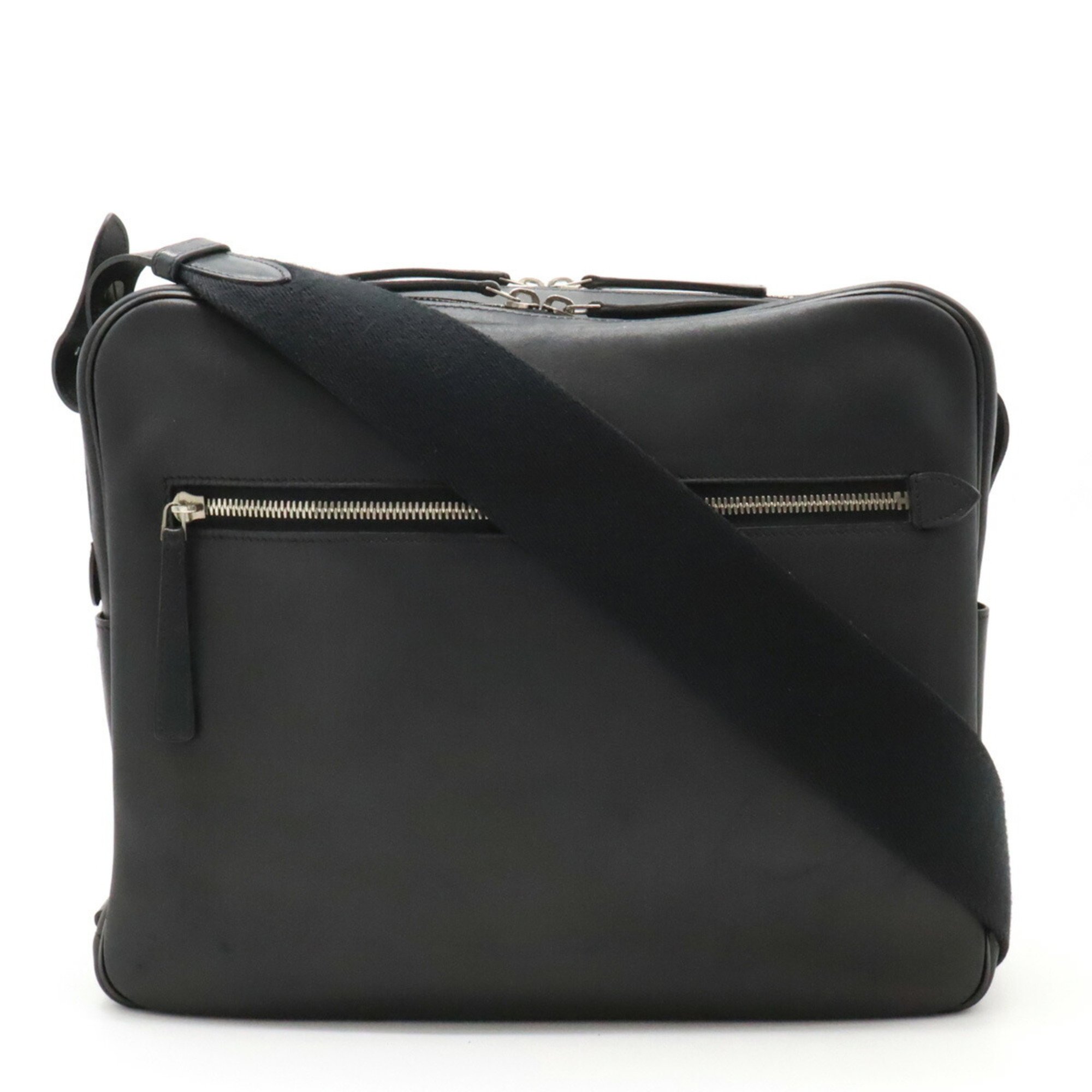 HERMES Hermes Sac Ever Reporter Shoulder Bag Evergrain Black □Q Stamp