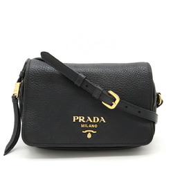 PRADA VITELLO PHENIX Shoulder Bag Leather NERO Black 1BD163