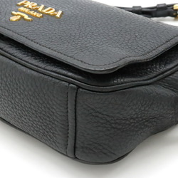 PRADA VITELLO PHENIX Shoulder Bag Leather NERO Black 1BD163