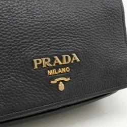 PRADA VITELLO PHENIX Shoulder Bag Leather NERO Black 1BD163