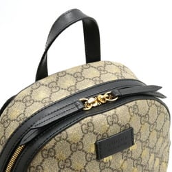 GUCCI GG Supreme Bee Backpack PVC Leather Beige Black Gold 427042