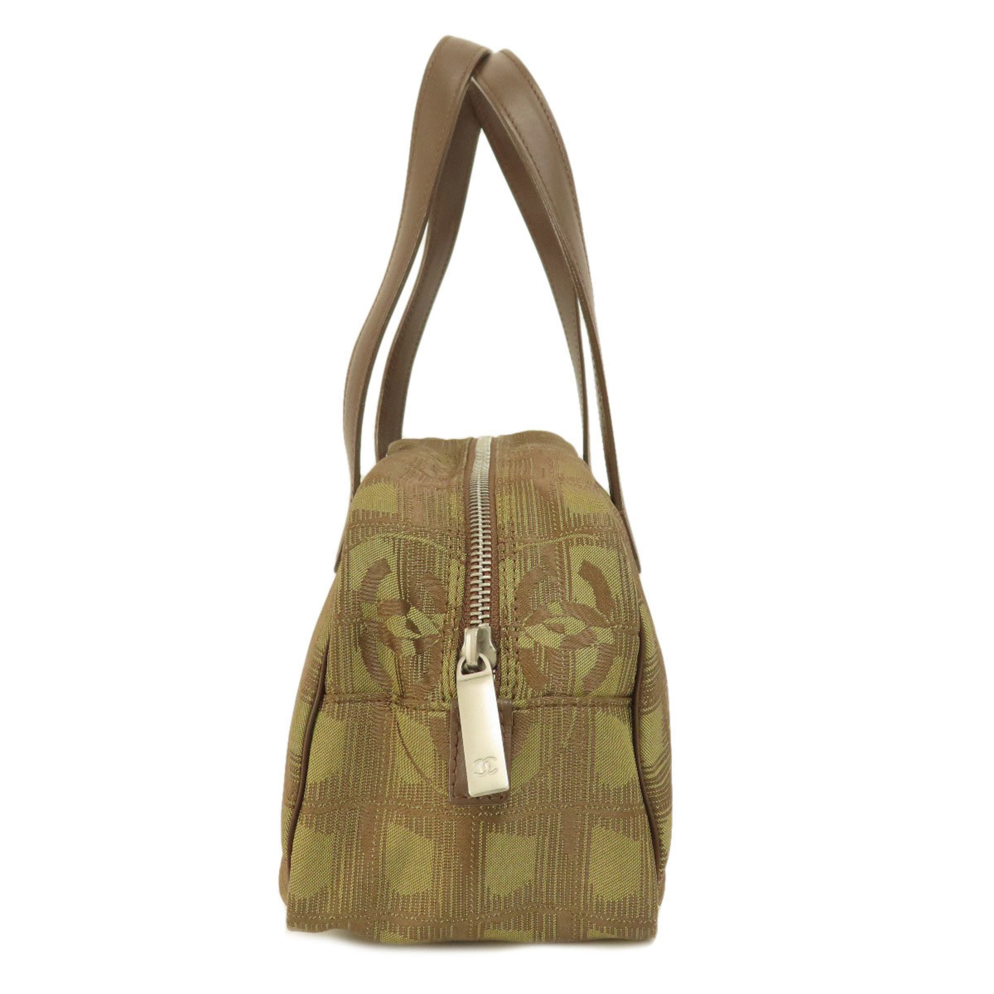 Chanel New Travel Line Boston Handbag Nylon Jacquard Women's