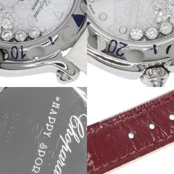 Chopard 27 8949 Happy Sport Snowflake Watch Stainless Steel Leather Ladies