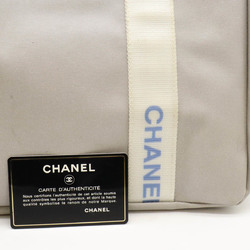 CHANEL Chanel Sport Line Tote Bag Shoulder Nylon Light Gray White
