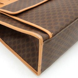 CELINE Macadam Tote Bag Shoulder PVC Leather Dark Brown Beige