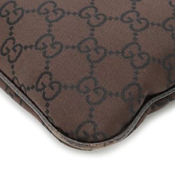 GUCCI GG nylon shoulder bag, leather, brown, dark 268620