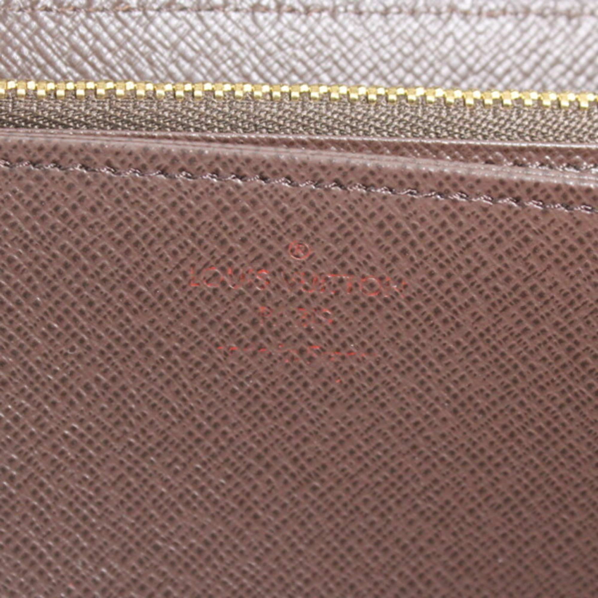 Louis Vuitton Long Wallet Zippy Women's Men's Damier Brown N41661 LOUIS VUITTON Round Zip