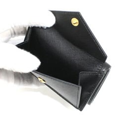 Prada Wallet Tri-fold Compact Small Black Coin Purse Wallet/Coin Case Folding Saffiano Leather Women Men PRADA 1MH021