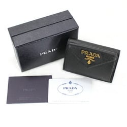 Prada Wallet Tri-fold Compact Small Black Coin Purse Wallet/Coin Case Folding Saffiano Leather Women Men PRADA 1MH021