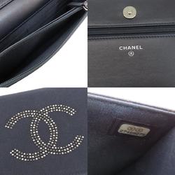 Chanel Chain Wallet Coco Mark Long Canvas Women's
