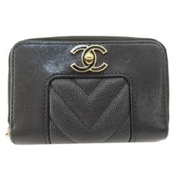 Chanel Mademoiselle Business Card Holder/Card Case Calf Leather Women's