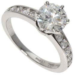 Tiffany solitaire diamond ring, platinum PT950, ladies