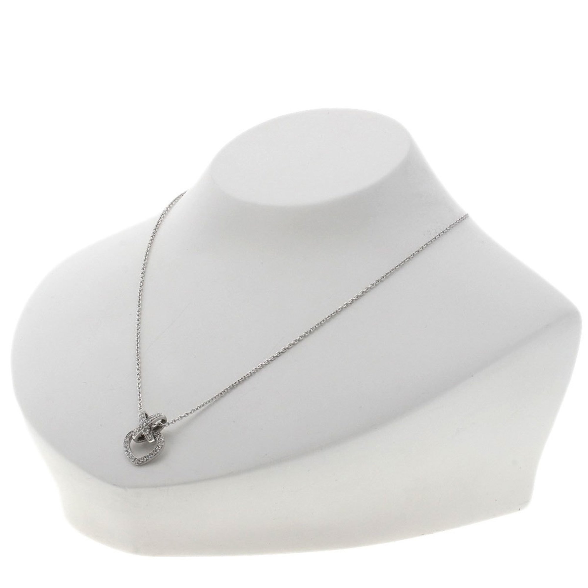 Chaumet Lien Heart Diamond Necklace K18 White Gold for Women