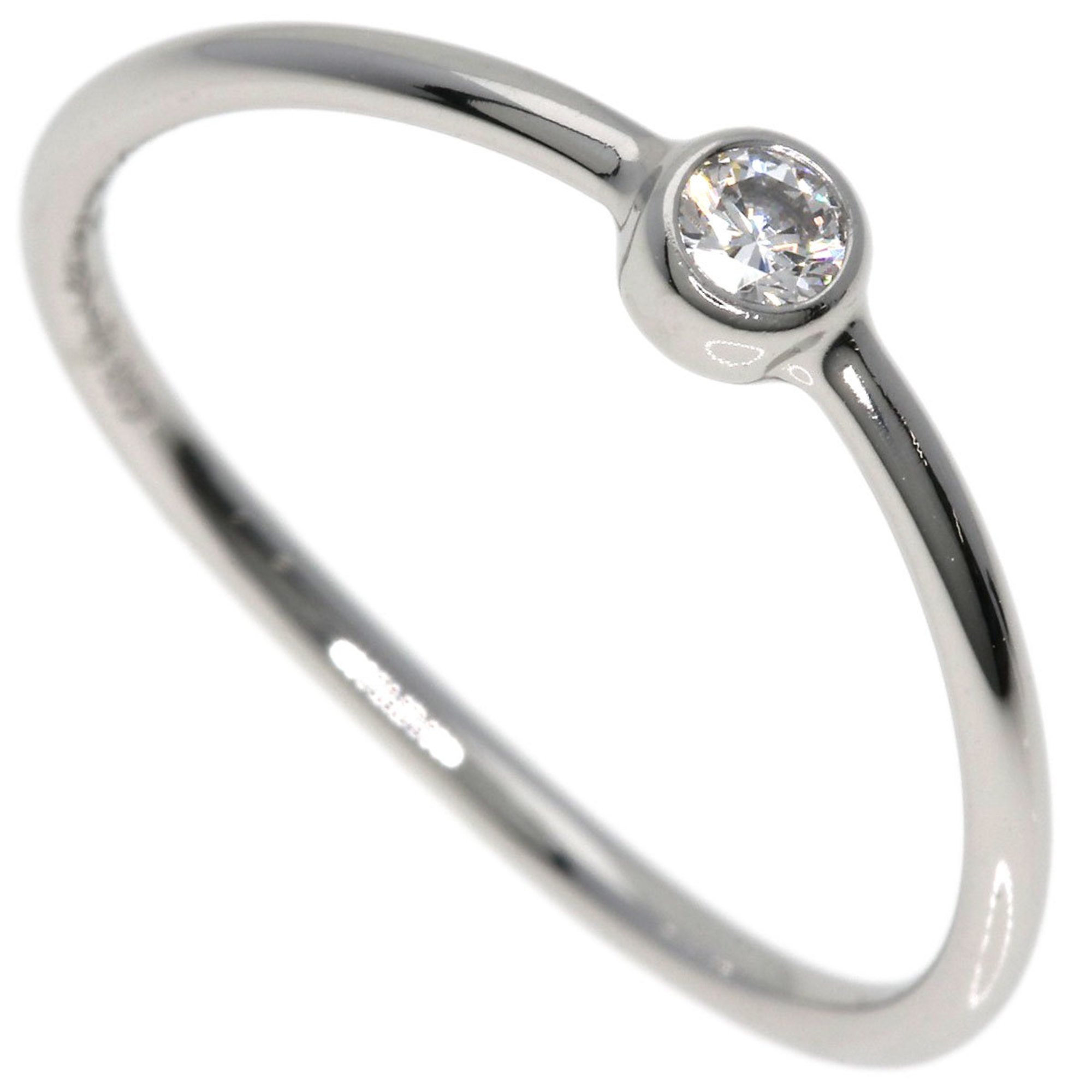 Tiffany Wave 1P Diamond Ring, Platinum PT950, Women's