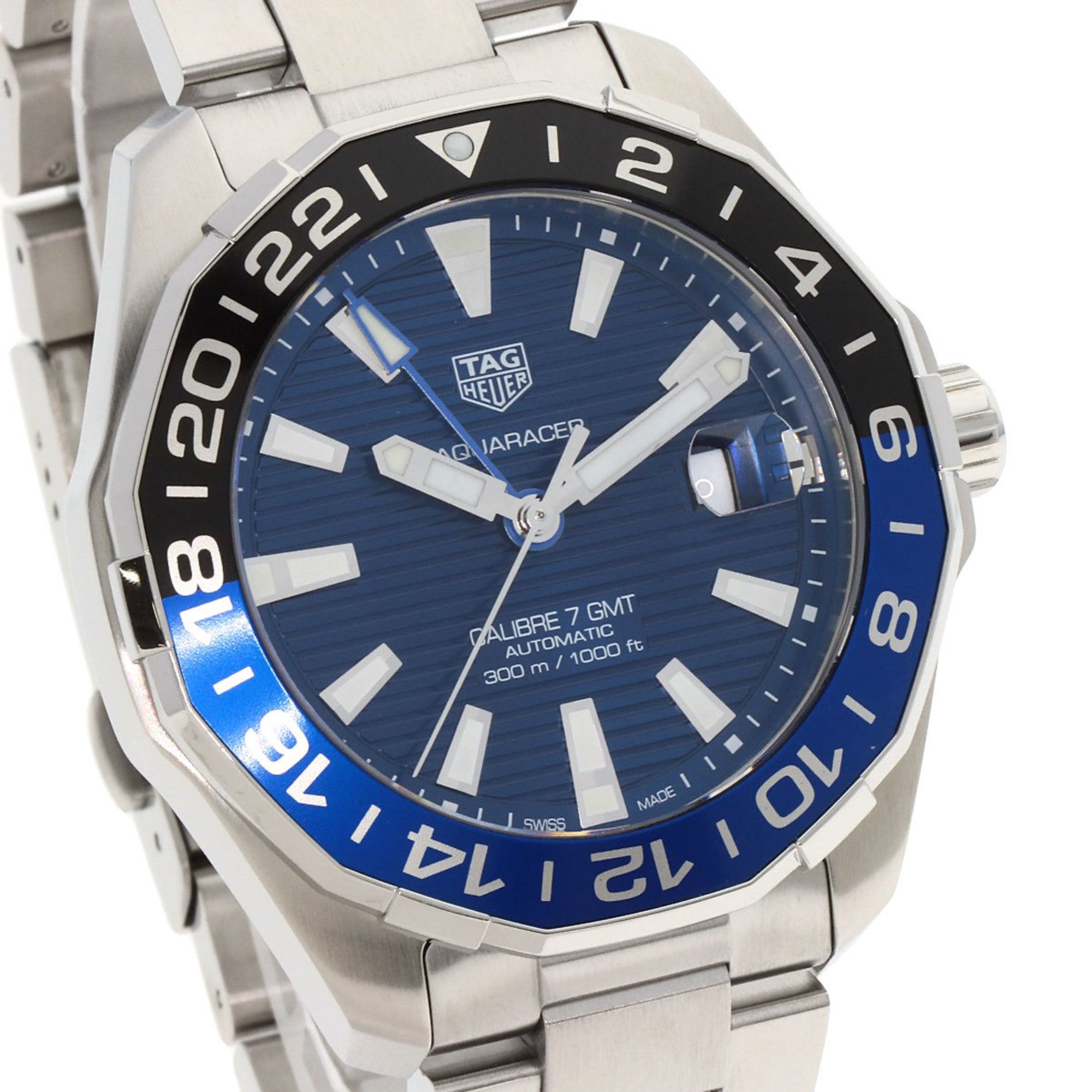 TAG Heuer WAY201T-0 Aquaracer Calibre 7 Watch Stainless Steel SS Men's
