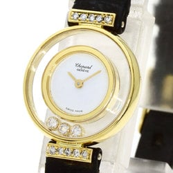 Chopard 20 5511 Happy Diamonds Watch, 18K Yellow Gold, Leather, Women's