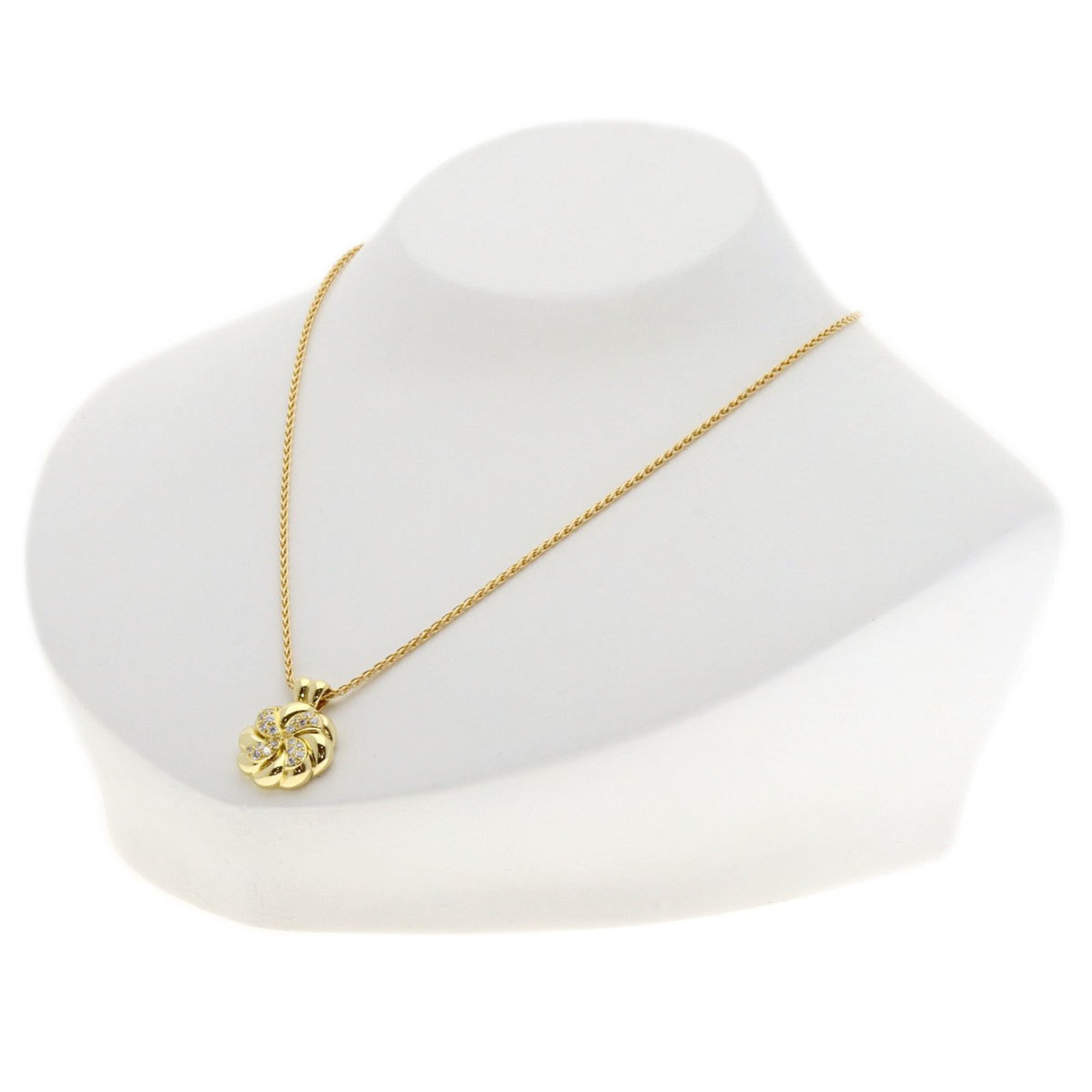 Christian Dior Dior Diamond Necklace K18 Yellow Gold Women's