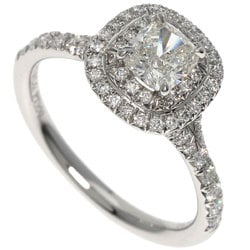 Tiffany Soleste Cushion Cut Engagement Diamond Ring in Platinum PT950 for Women